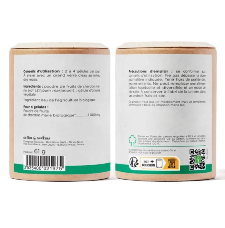 Chardon Marie Bio Detoxe anti oxydant – 200 gélules végétales – Orfito