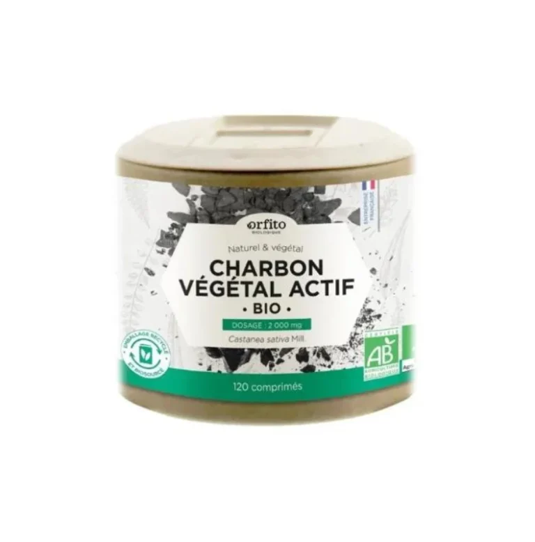 Charbon végétal actif Bio – 120 comprimés – Orfito