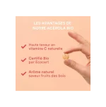 NOVOMA Acerola Bio 1000mg, Riche en Vitamine C Naturelle, Réduit la Fatigue & Renforce le Système Immunitaire, 30 Comprimés À Croquer, Sans Sucre & Vegan, Fabriqué en France