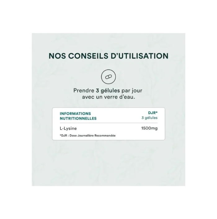 NOVOMA L-Lysine 1500 mg, Acide Aminé Essentiel, Cure de 1 mois, Dosage optimal, Soutient le Système Immunitaire et les Muscles, 90 Gélules Végétales, Fabriqué en France