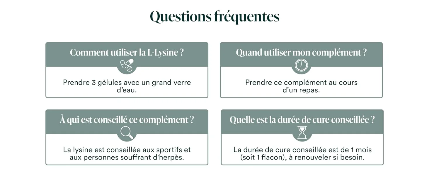 NOVOMA L-Lysine 1500 mg, Acide Aminé Essentiel, Cure de 1 mois, Dosage optimal, Soutient le Système Immunitaire et les Muscles, 90 Gélules Végétales, Fabriqué en France