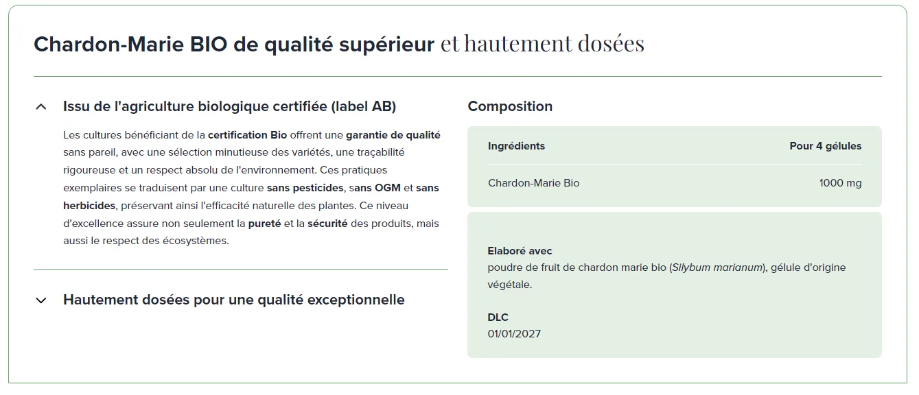 Chardon Marie Bio Detoxe anti oxydant – 200 gélules végétales – Orfito
