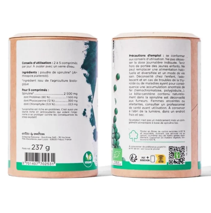 Orfito Spiruline Bio 500 mg - comprimés