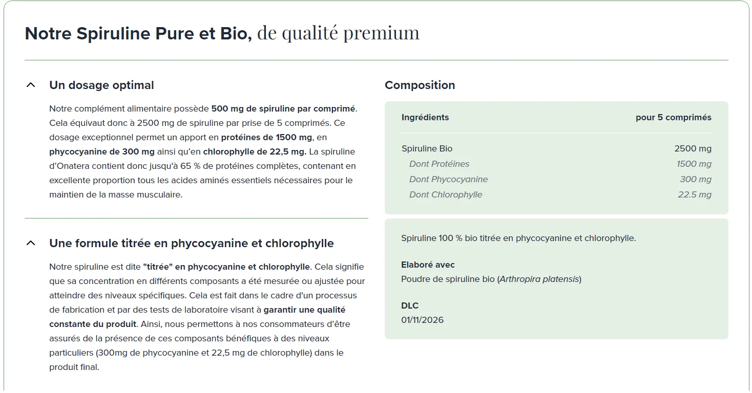 Orfito Spiruline Bio 500 mg - comprimés