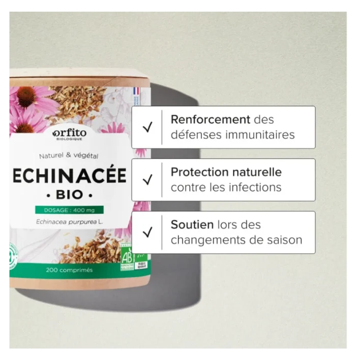 Orfito Echinacée Bio 400 mg - 200 comprimés